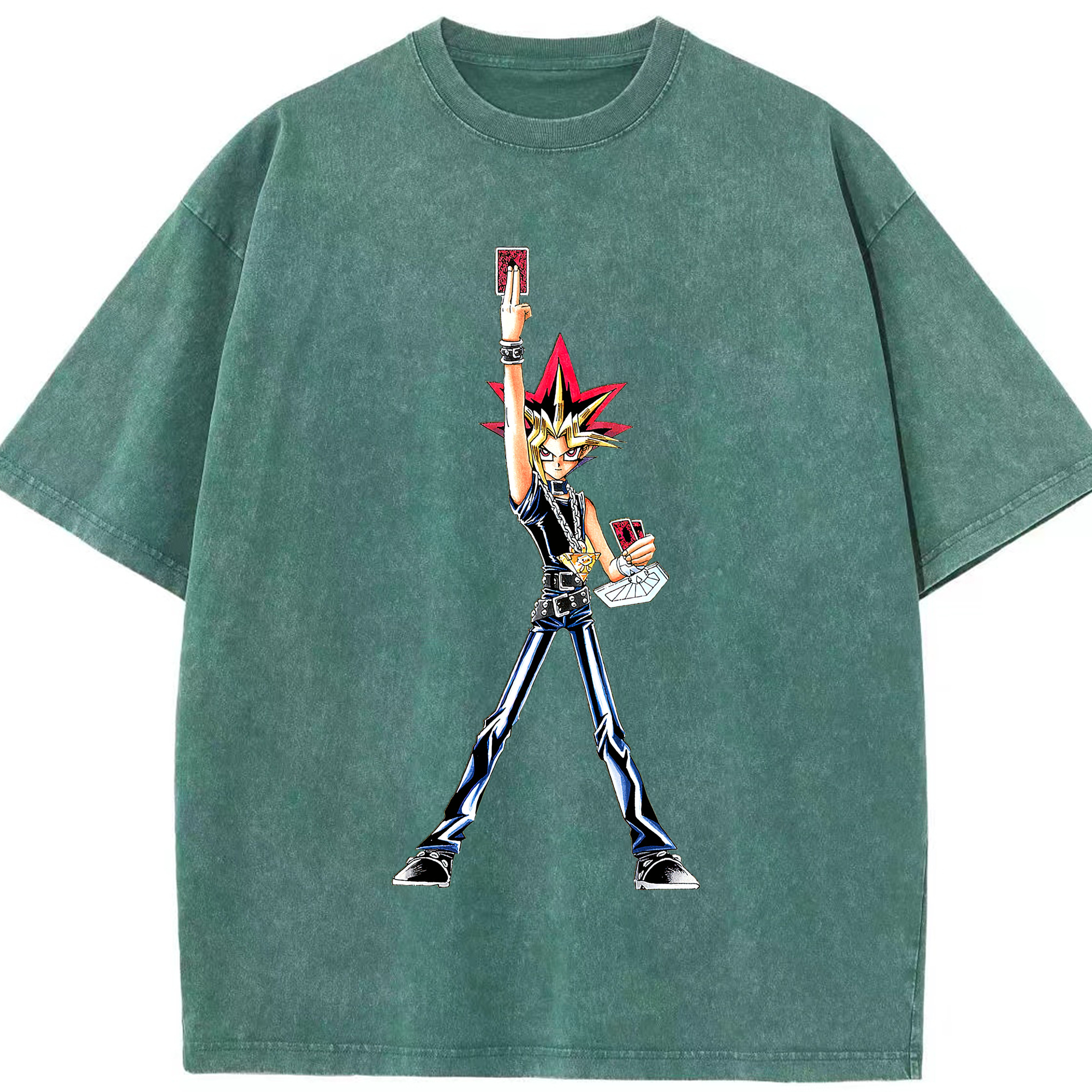 （画像用） 遊☆戯☆王 Yu-Gi-Oh! 綿100% ヴィンテージ風 半袖Tシャツ（フロントプリント）